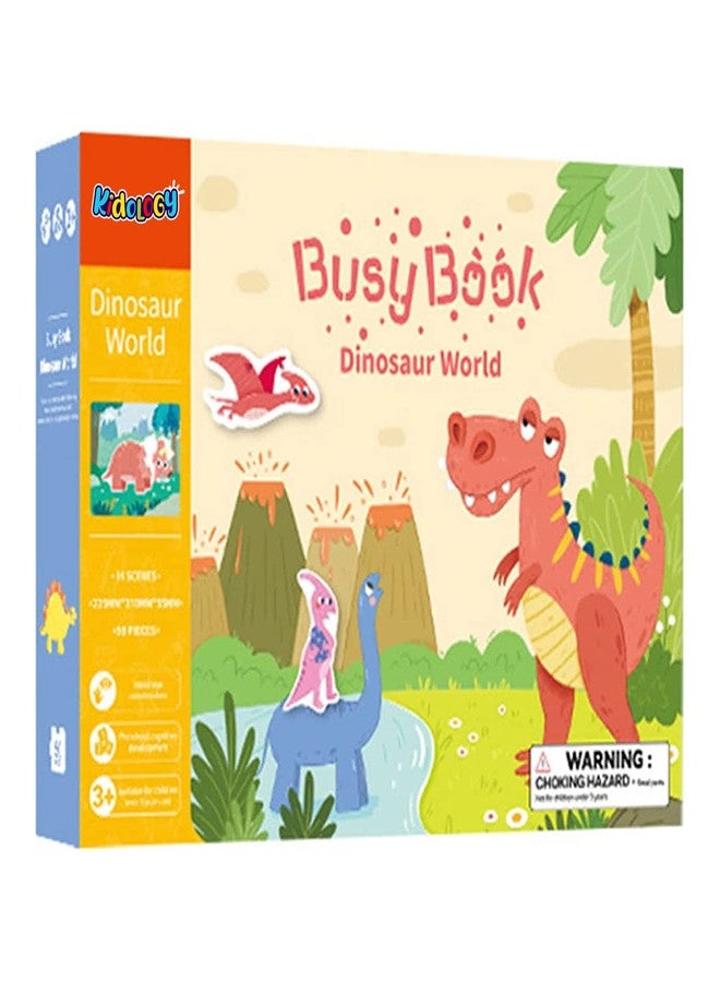 Kidology Montessori Quiet Book for Toddlers | Montessori Busy Book for Kids to Develop Learning Skills | Preschool Educational Travel Toy for Boys and Girls Sensory Book for Kids (Dinosaur World) - Image 1